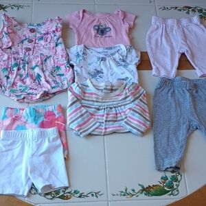 Tropical Summer 🏝️🌺 Baby Girls Clothing Lot of 8